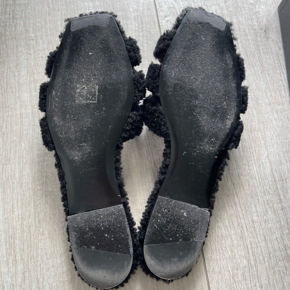 YSL Saint Laurent Tribute shearling sandals/slides - Picture 5 of 5